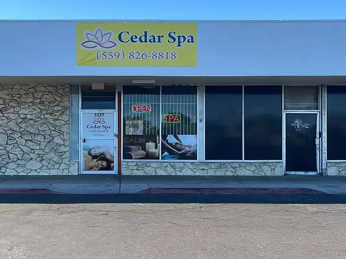 Storefront of Cedar Spa Massage in Fresno CA on N Cedar Ave