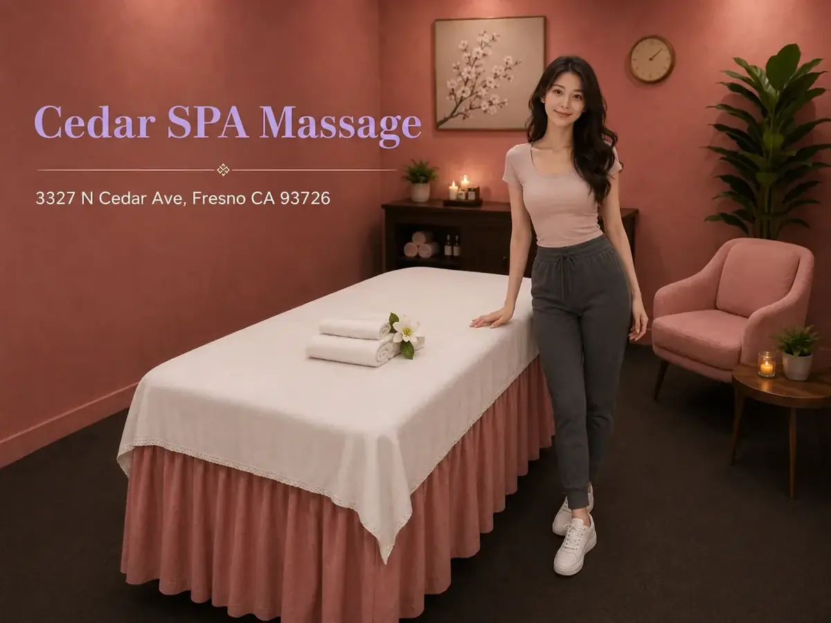 Welcoming massage therapist in a warm room at Cedar Spa Massage in Fresno CA